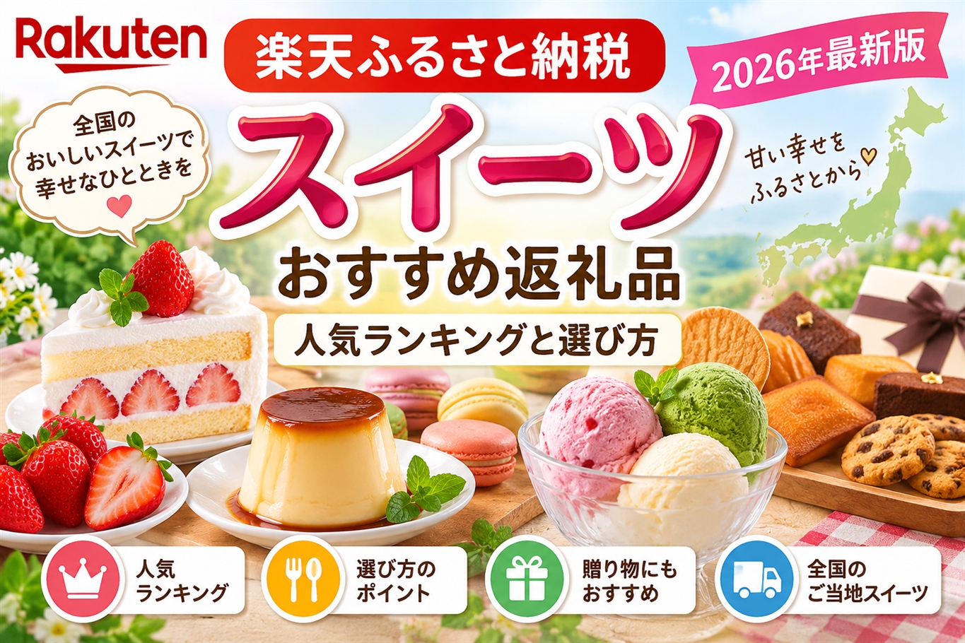 【2026年最新版】
楽天ふるさと納税 スイーツのおすすめ返礼品｜人気ランキングと選び方